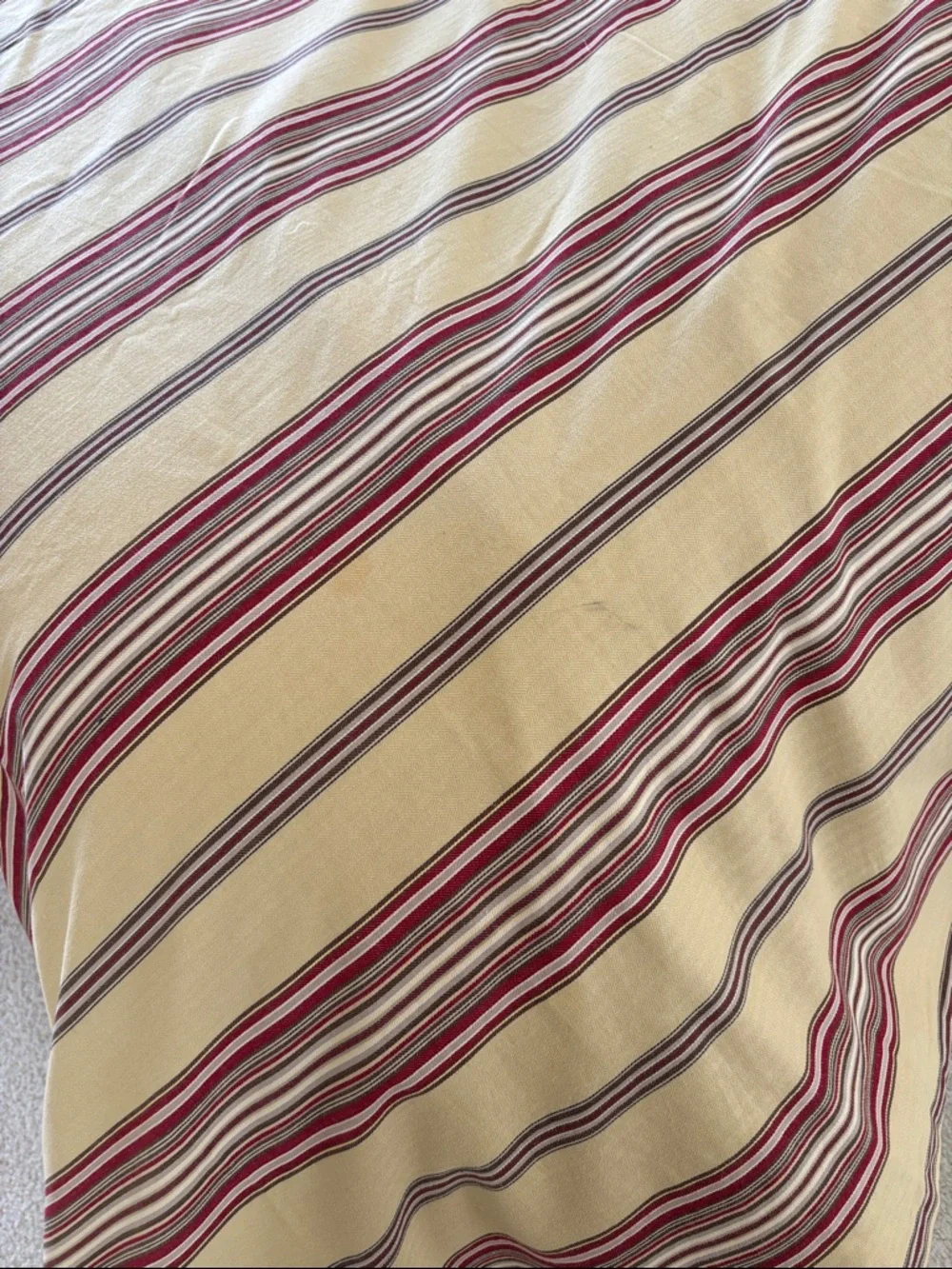 Pottery Barn 2006 Tan Red Striped‎ King Duvet Cover & (2) Standard Pillow Shams